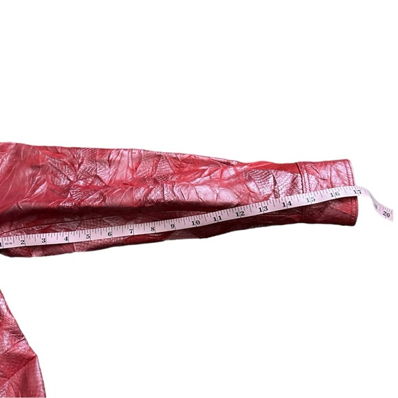 Vintage Vera Pelle It Collection Red Leather Jacket Size Small - Picture 4 of 8